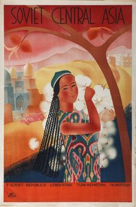 ملصق السوفياتي آسيا الوسطى للشركة Intourist ، 1934
