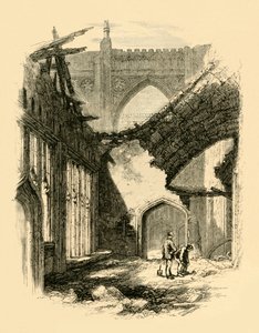 مصلى القديس ستيفنس. - الداخلية بعد الحريق ، 1881. بواسطة غير معروف