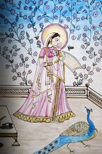 Stained glass in Iskcon temple, Londres, Grande-Bretagne بواسطة غير معروف