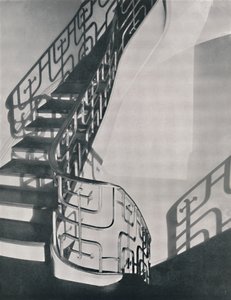 درابزين الدرج من معدن مونيل المصمم لإقامة نيويورك ، 1933 بواسطة غير معروف