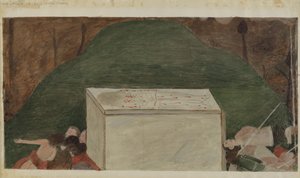 محطة الصليب رقم 14: وضع يسوع في قبره ، ج. 1936. بواسطة غير معروف