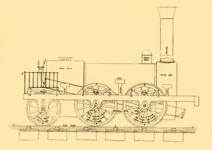 ستيفنسون 1833 قاطرة ، 1887. بواسطة غير معروف
