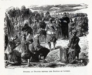 السويديون في الصلاة قبل معركة Lützen ، 1882 بواسطة غير معروف