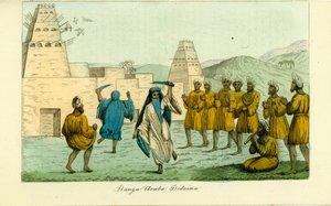 Sword dance by nomadic Bedouin Arabs near the valley of the kings in Thebes by Giovanni Battista Belzoni بواسطة غير معروف