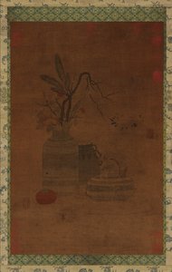 نسيج: وعاء ، جرارتان ، أزهار ، وفاكهة ، ربما سلالة مينغ ، 1368-1644. بواسطة غير معروف