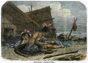 وشم رئيس الماوري ، نيوزيلندا ، c1875 بواسطة غير معروف