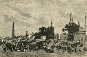 At-Meidan - ميدان سباق الخيل القديم - مع عمود ثيودوسيوس ، القسطنطينية ، 1890. بواسطة غير معروف