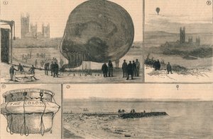 رحلة البالون التي حاولت عبر القناة ، 1882. بواسطة غير معروف