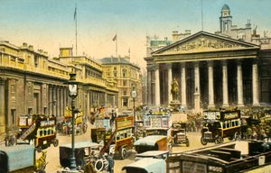 بنك إنجلترا و Royal Exchange ، لندن ، c1910. بواسطة غير معروف