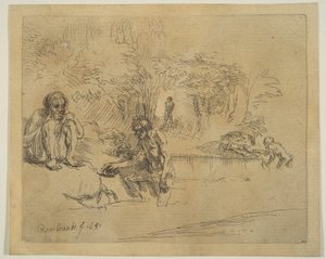 السباحون ، 1651. بواسطة غير معروف
