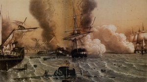 معركة سينوب في 30 نوفمبر 1853 ، منتصف القرن التاسع عشر. بواسطة غير معروف