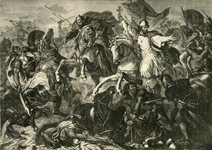 أسقف راتسبون في معركة أوغسبورغ ، معركة ليشفيلد 955 ، 1890. بواسطة غير معروف