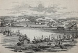 السرب البريطاني الفرنسي في سيفاستوبول ، حوالي عام 1855 بواسطة غير معروف