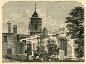 كنيسة Allhallows ، Barking ، في عام 1750 ، c1872. بواسطة غير معروف