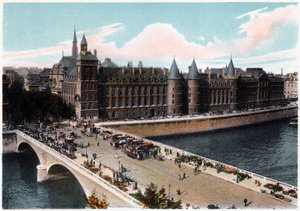 كونسيرجيري وجسر نوف ، باريس ، c1900 بواسطة غير معروف