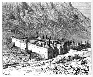 دير سانت كاترين ، جبل سيناء ، مصر ، 1895 بواسطة غير معروف