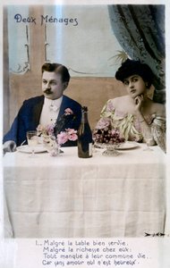 الزوجان ، بطاقة بريدية فرنسية ، c1900 بواسطة غير معروف