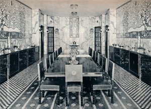 غرفة الطعام في قصر Stoclet ، بروكسل ، بلجيكا ، c1914 بواسطة غير معروف