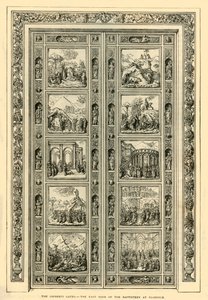 The Ghiberti Gates - الباب الشرقي للمعمودية في فلورنسا ، 1882. بواسطة غير معروف
