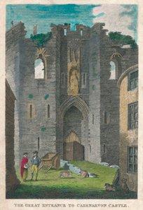 المدخل الكبير لقلعة Caernarvon ، 1808. بواسطة غير معروف
