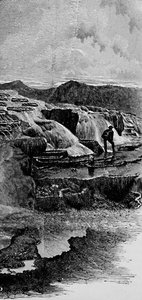 الينابيع الساخنة بالقرب من نهر جاردينرز ، 1883 بواسطة غير معروف