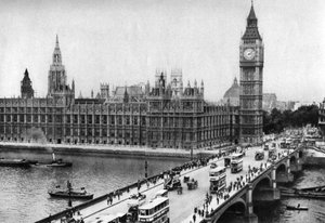 مجلس النواب وجسر وستمنستر ، لندن ، 1926-1927 بواسطة غير معروف