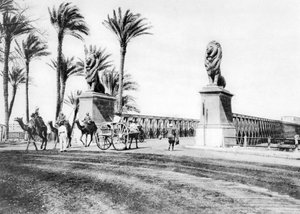 كوبري قصر النيل ، القاهرة ، مصر ، 1920 م بواسطة غير معروف