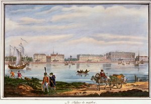 قصر الرخام وجسر نيفا ، سان بطرسبرغ ، روسيا ، 1822 بواسطة غير معروف