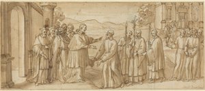لقاء سان كارلو بوروميو وسان فيليبو نيري ، ج. 1600. بواسطة غير معروف