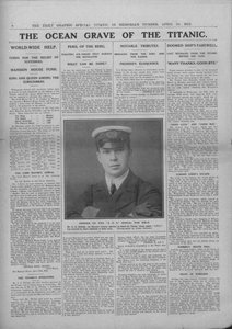 قبر المحيط من تيتانيك ، وصورة لجاك فيليبس ، 20 أبريل 1912. بواسطة غير معروف