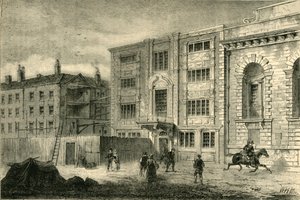 مكتب البريد القديم ، في شارع لومبارد ، حوالي 1800 ، c1872. بواسطة غير معروف