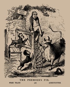 فيكس رئيس مجلس الدولة. التجارة الحرة والزراعة تقشر بين التجارة الحرة والحماية ، أبريل 1845. بواسطة غير معروف