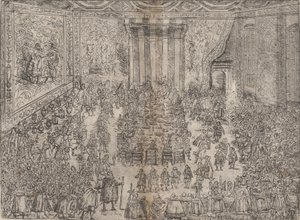 The Princely Meal Die Fürstliche Mahlzeit ، من سلسلة تصور حفل زفاف ولفجا ... ، 1614. بواسطة غير معروف