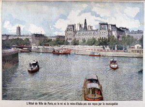 نهر السين وفندق دي فيل ، باريس ، 1903 بواسطة غير معروف