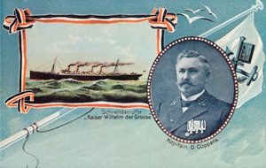 SS Kaiser Wilhelm der Grosse والنقيب Otto Cuppers ، c1905. بواسطة غير معروف