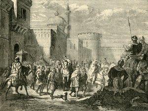 The Saracens Leaving Narbonne ، أعيد إلى الفرنجة ، 737 م ، 1890. بواسطة غير معروف