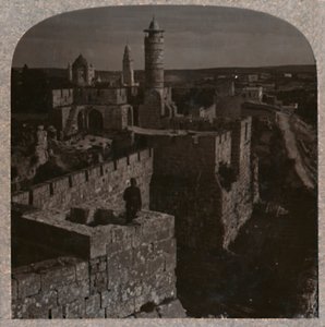 برج داود. أقدم جزء من القلعة ، حوالي 1900 بواسطة غير معروف