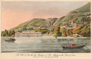 فيلا ديست الإقامة المتأخرة لجلالة الملكة على بحيرة كومو ، 1820. بواسطة غير معروف