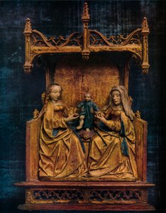 العذراء والقديسة آن تعلما مخلص الطفل على المشي ، c1470 بواسطة غير معروف