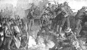 حرب الزولو ، 1879: رجال إتش إم إس شاه داخل اللاجر في جينجيلوفو ، 1901. بواسطة غير معروف