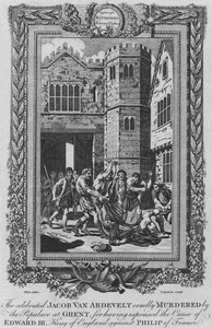قتل يعقوب فان أردفيلت الشهير بقسوة من قبل السكان في غنت ، c1787 بواسطة غير معروف