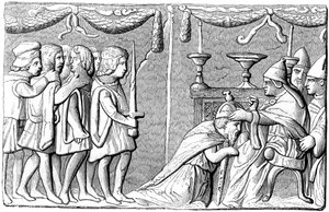 تتويج الإمبراطور سيجيسموند 1368-1437 بواسطة البابا يوجين الرابع ، القرن الخامس عشر 1849 بواسطة غير معروف