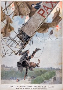 وفاة الطيار أوغست سيفيرو فوق باريس عام 1902 بواسطة غير معروف