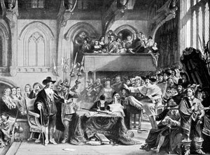 المحاكمة الشهيرة لتشارلز الأول في قاعة وستمنستر في يناير 1649 م 1905 بواسطة غير معروف
