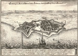 تحصينات لاندسكرونا ، السويد ، التي استولى عليها الدنماركيون في حرب سكانيا ، 1676 بواسطة غير معروف