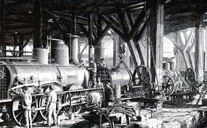 أرضية التصنيع في Societe Alsacienne de Constructions Mecaniques. بواسطة غير معروف