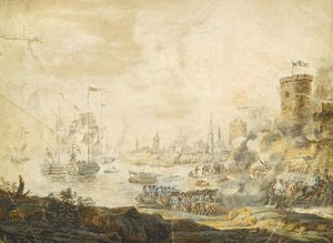 معركة تشيسما البحرية في 5 يوليو 1770 ، القرن الثامن عشر بواسطة غير معروف