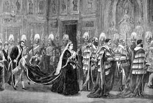 الموكب الملكي في قصر وستمنستر في طريقه إلى مجلس اللوردات ، 1886 ، 1900 بواسطة غير معروف