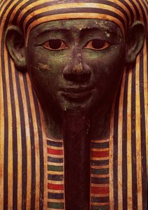 تابوت Psametik (664-610BC) تفاصيل الوجه ، مصري بواسطة غير معروف