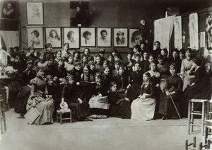 نساء أكاديمية جوليان ، 1880-1890. بواسطة غير معروف